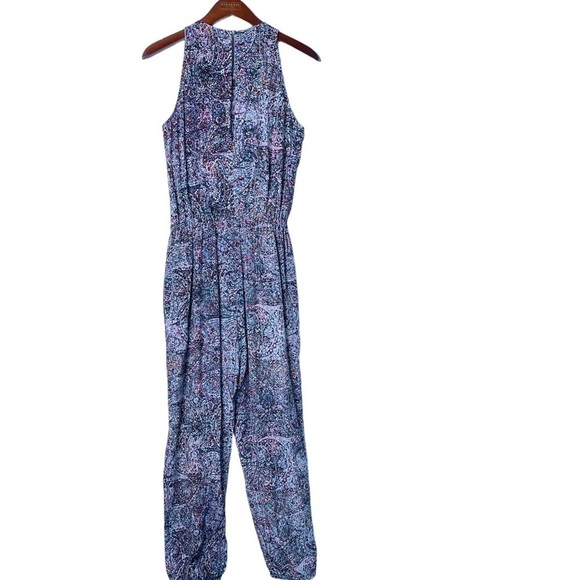 L’agence Sleeveless Silk Tie Front Jumpsuit Size Small in Multi Mosaic Print - Picture 2 of 14